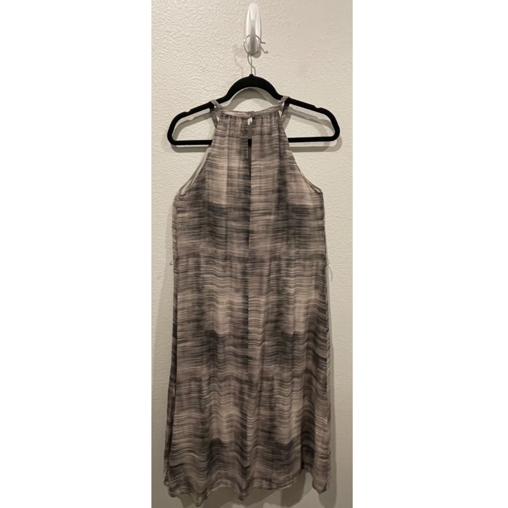 EILEEN FISHER Limestone Silk Midi Halter Print Dress - Picture 5 of 7